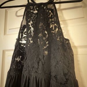 Torrid Black Lace Halter Lingerie Dress